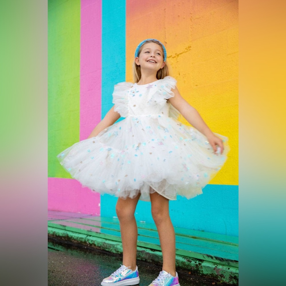 Lola and the Boys Shooting Star Tulle Dress - Size 4 - Party Dress